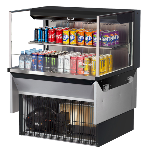 Turbo Air TOM-36L-UF-WB2SI-N Drop-In Horizontal Open Display Case 7.5 cu ft Capacity Self-Contained Refrigeration