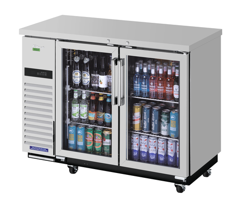 Turbo Air TBB-24-48SGSD-N Super Deluxe Narrow Back Bar Cooler 49 inch Glass Doors Stainless Steel Energy Star