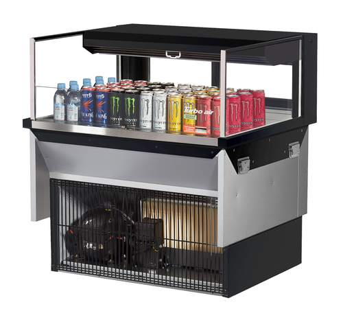 Turbo Air TOM-36L-UFD-WB1SI-N Drop-In Horizontal Open Display Case 4.6 cu ft Self-Contained Refrigeration
