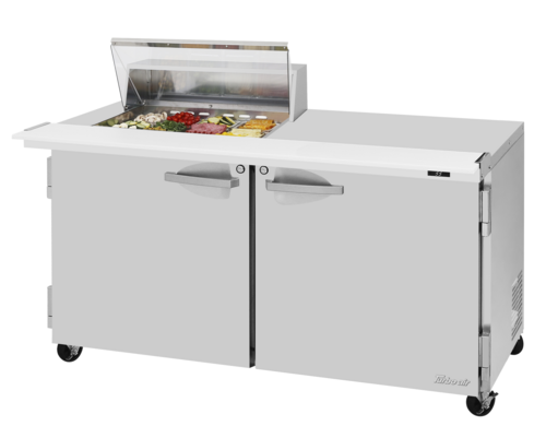 Turbo Air PST-60-12M-N-CL PRO Series Sandwich Salad Mega Prep Work Station with Clear Lid 60 Inch