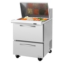 Turbo Air PST-28-12-D2-N PRO Series Mega Top Sandwich Salad Prep Table 7 cu ft 12 Pan Capacity Stainless Steel