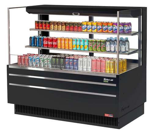 Turbo Air TOM-60L-UFD-WB3S-N Horizontal Open Display Merchandiser 19.3 cu ft Low Profile Self Contained Refrigeration