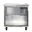 Continental Refrigerator SW32NGD Work Top Display Refrigerator 32W 9 cu ft capacity one section stainless steel flat top