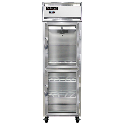 Continental Refrigerator 1RNSSGDHD Reach In Display Refrigerator Stainless Steel One Section Energy Star