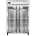 Continental Refrigerator 2FNGD Freezer Display Two Section Self Contained Aluminum Stainless Steel Glass Door