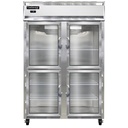 Continental Refrigerator 2FNSSGDHD Freezer Display Two Section Self Contained Refrigeration Stainless Steel Exterior Interior