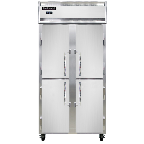 Continental Refrigerator 2FSENHD Slim Line Freezer Reach-In 36-1/4W Two-Section Stainless Steel Front NSF Certified
