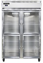 Continental Refrigerator 2RNSSGDHD Reach In Display Two Section Stainless Steel Refrigerator with Glass Doors