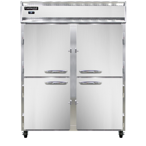 Continental Refrigerator 2RENSSPTHD Extra-Wide Pass-Thru Refrigerator 57W Two-Section Stainless Steel ENERGY STAR