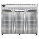 Continental Refrigerator 3FENSAGD Extra-Wide Freezer Reach-In 85-1/2W Three-Section Stainless Steel Full-Height Glass Doors