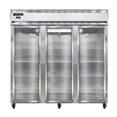 Continental Refrigerator 3RNGD Reach-In Display Three-Section Self-Contained Aluminum Stainless Steel Glass Doors