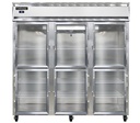 Continental Refrigerator 3RNSAGDHD Reach In Display Three Section Stainless Steel Refrigerator with Glass Doors
