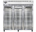 Continental Refrigerator 3RNSSGD Reach In Display Refrigerator Three Section Stainless Steel Narrow Glass Doors