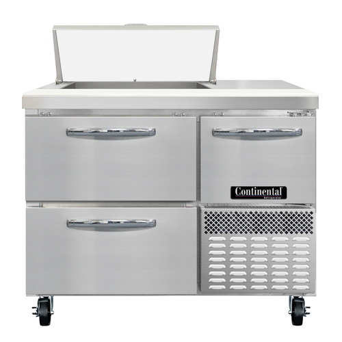Continental Refrigerator RA43N6-D Refrigerated Base Sandwich Unit 43 inch 300 Series Stainless Steel Top
