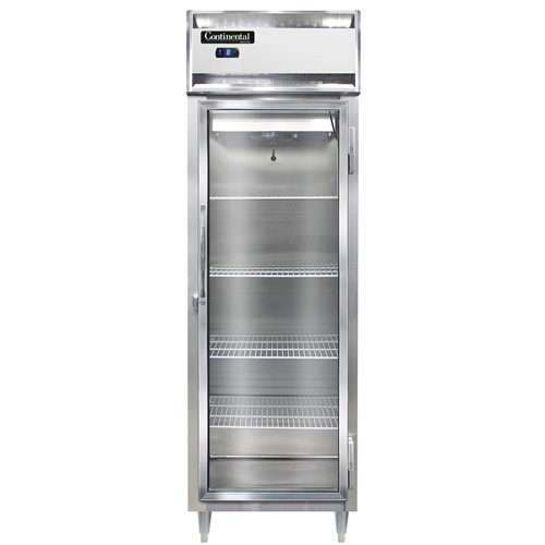 Continental Refrigerator D1FSNSSGD Designer Line Freezer One Section Self Contained Stainless Steel Full Height Glass Door