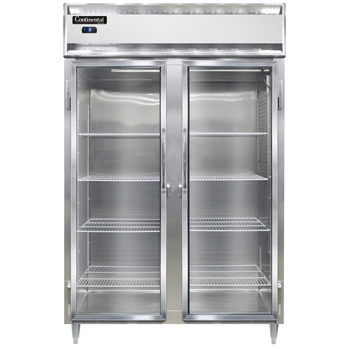 Continental Refrigerator D2FSNSSGD Designer Line Freezer Two Section Stainless Steel Glass Doors Hydrocarbon Refrigerant