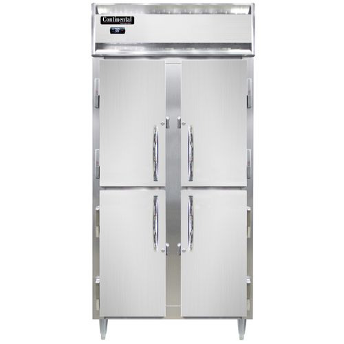 Continental Refrigerator D2RSENHD Designer Slim Line Refrigerator 36-1/4W Two Section Self Contained Aluminum Stainless Steel