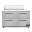 Continental Refrigerator D48N10C-FB-D Designer Line Sandwich Unit 48 inch Front Breather with 10 Pan Capacity
