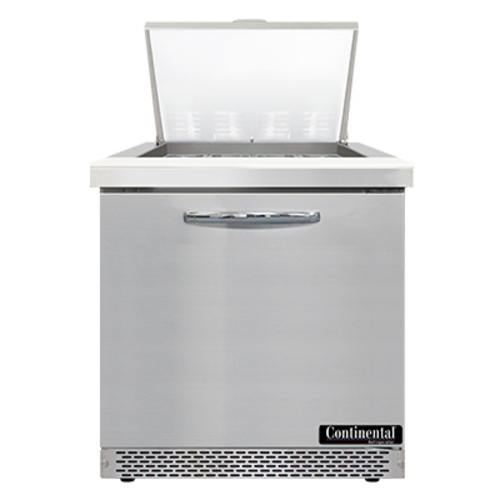 Continental Refrigerator SW32N12M-FB Mighty Top Sandwich Unit 32 inch W one-section with 12 pans and cutting board