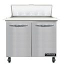 Continental Refrigerator SW36N10C Sandwich Unit 36W 10.3 cu ft capacity two-section with 10 1/6 size pans and cutting board