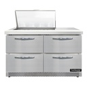 Continental Refrigerator SW48N12M-FB-D Mighty Top Sandwich Unit Front Breather 48 Inch W Two Section Stainless Steel