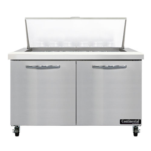 Continental Refrigerator SW48N18M Mighty Top Sandwich Unit 48W 134 cu ft capacity two section with 18 1/6 size pans