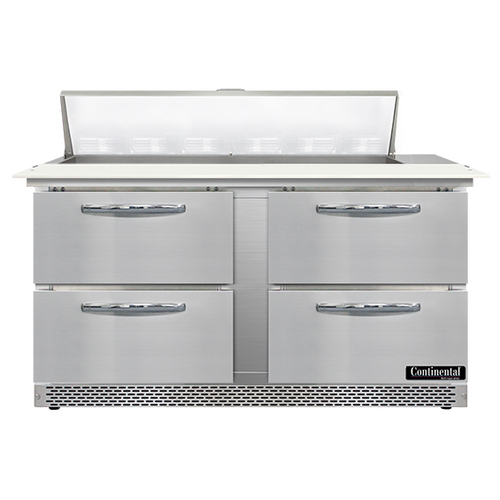 Continental Refrigerator SW60N12C-FB-D Sandwich Unit Front Breather 60 inch 17 cu ft Two Section Stainless Steel