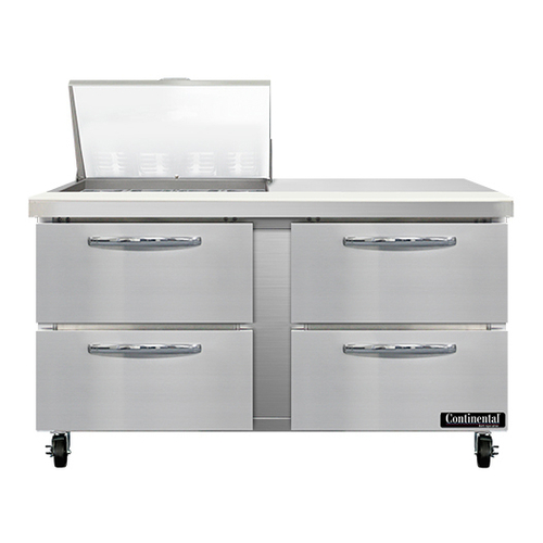 Continental Refrigerator SW60N12M-D Mighty Top Sandwich Unit 60 inch 17 cu ft capacity with drawers and stainless steel top