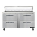 Continental Refrigerator SW60N16-D Sandwich Unit 60W 17 cu ft Capacity Two Section with 16 Pans and 4 Drawers
