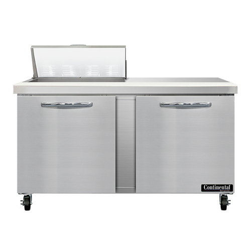 Continental Refrigerator SW60N8 Sandwich Unit 60 inch 17 cu ft capacity two section with 8 pans and cutting board