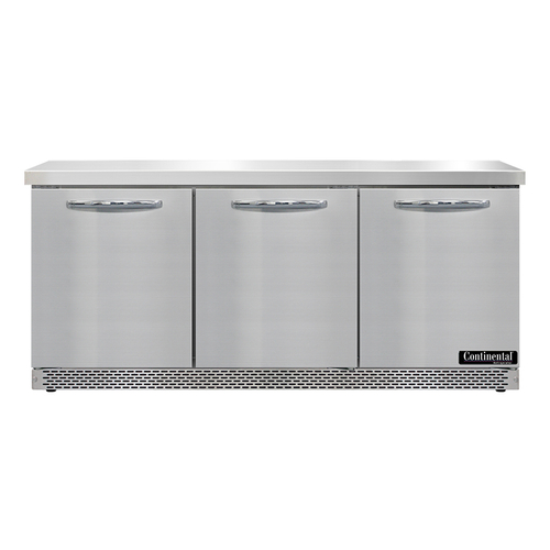 Continental Refrigerator SW72N-FB Work Top Refrigerator Front Breather 72W 20.6 cu ft Stainless Steel