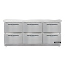 Continental Refrigerator SW72N-FB-D Work Top Refrigerator 72 inch 20.6 cu ft Three Section Stainless Steel
