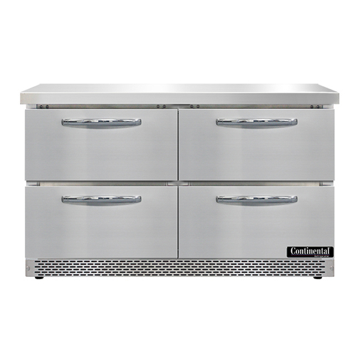 Continental Refrigerator SWF48N-FB-D Work Top Freezer Front Breather 48 inch 134 cu ft Capacity Stainless Steel