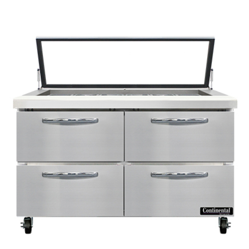 Continental Refrigerator SW48N18M-HGL-D Mighty Top Sandwich Unit 48 inch 134 cu ft capacity with Hinged Glass Lid