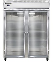 Continental Refrigerator 2RESNSSGD Extra-Wide Reach-In Refrigerator 57W Two-Section Stainless Steel Full-Height Glass Doors