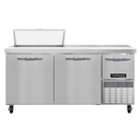 Continental Refrigerator RA68SN8 Refrigerated Base Sandwich Unit 68W Stainless Steel with 8 Pans and Cutting Board
