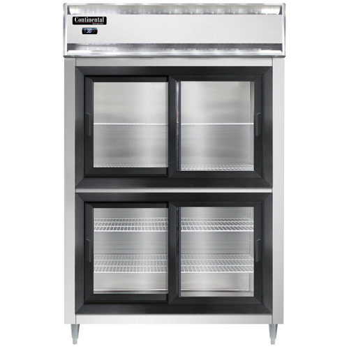 Continental Refrigerator D2RNSGDHD Designer Line Refrigerator Two Section Self Contained Aluminum Stainless Steel