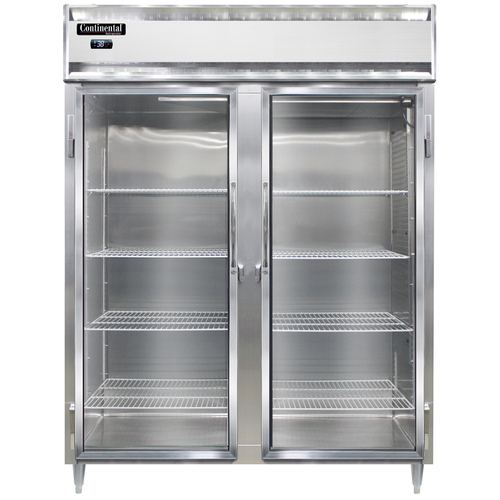 Continental Refrigerator D2RENSSGD Designer Line Wide Refrigerator 57 inch Two Section Stainless Steel with Glass Doors