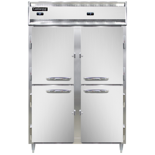 Continental Refrigerator D2RFNHD Designer Line Refrigerator Freezer Two Section Self Contained Aluminum Stainless Steel