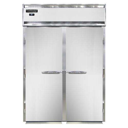 Continental Refrigerator D2RIN-E Designer Line Extra-High Refrigerator Roll-In Two-Section Stainless Steel