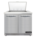 Continental Refrigerator D36N12M-FB Designer Line Mighty Top Sandwich Unit 36 inch Front Breather Stainless Steel