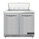 Continental Refrigerator D36N8-FB Designer Line Sandwich Unit 36 inch Front Breather Stainless Steel 2 Section