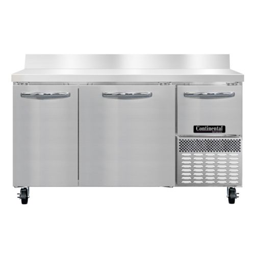 Continental Refrigerator RA60SNBS Refrigerated Base Shallow Depth Worktop Unit 60W Stainless Steel 1/4 HP R290