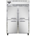 Continental Refrigerator 2FSNHD Freezer Reach-In Two Section Self-Contained Stainless Steel Half-Height Doors
