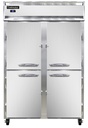 Continental Refrigerator 2RSNSAHD Reach In Two Section Stainless Steel Refrigerator with Half Height Solid Doors