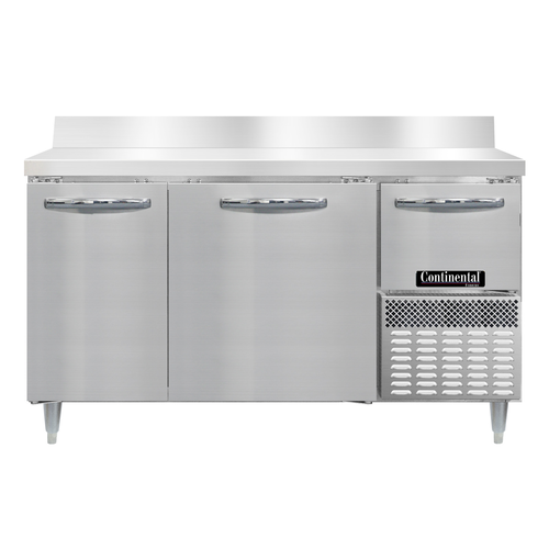 Continental Refrigerator DFA60NSSBS Designer Line Freezer Base Worktop Unit 60 inch Stainless Steel 1 2 HP R290