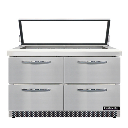Continental Refrigerator SW48N18M-HGL-FB-D Mighty Top Sandwich Unit 48 inch 134 cu ft capacity with Hinged Glass Lid