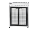 Continental Refrigerator 2RESNSSSGD Extra-Wide Reach-In Refrigerator 57W Two-Section Stainless Steel Full-Height Glass Doors