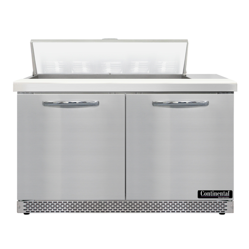 Continental Refrigerator D48N10-FB Designer Line Sandwich Unit 48 inch Front Breather Stainless Steel 10 Pan