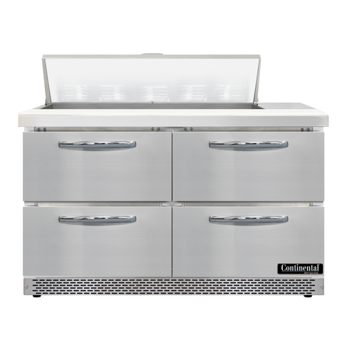 Continental Refrigerator D48N10-FB-D Designer Line Sandwich Unit Front Breather 48 inch with Drawers and Pans